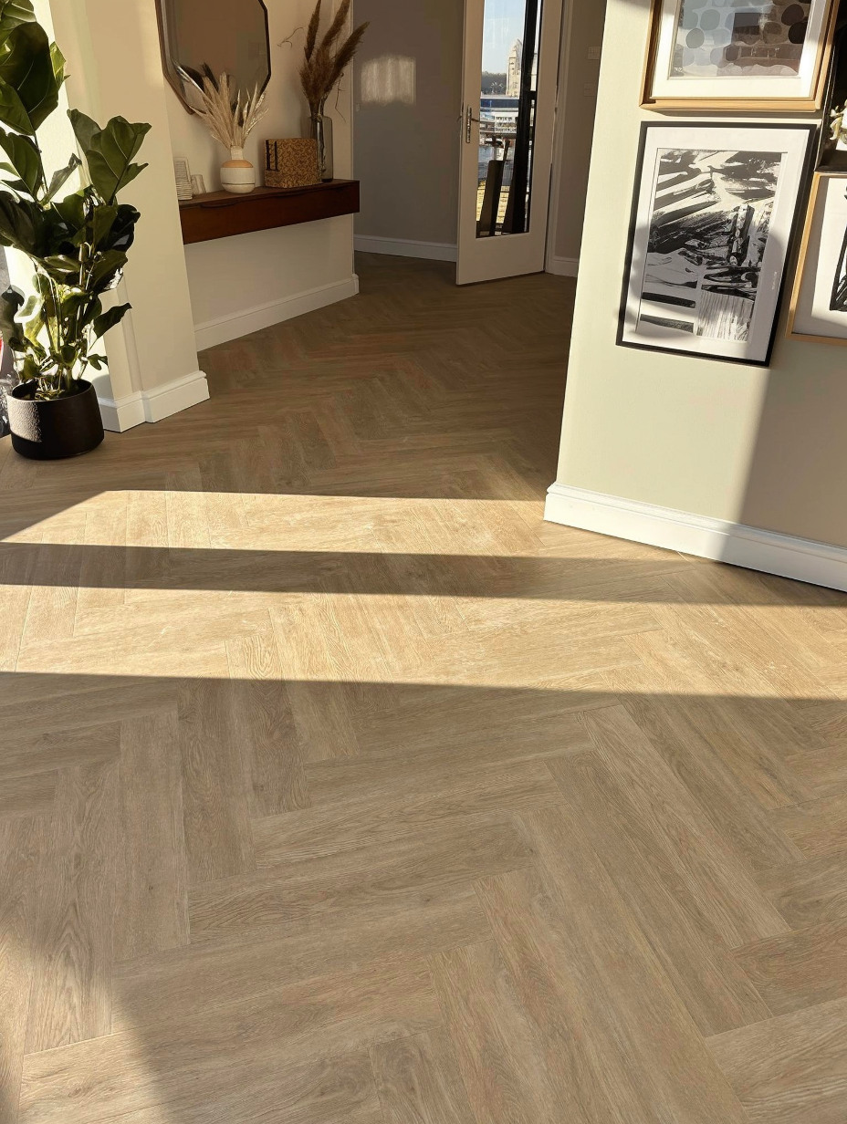 Lattia Piana Nude Oak Large Parquet Glue Down LVT Flooring