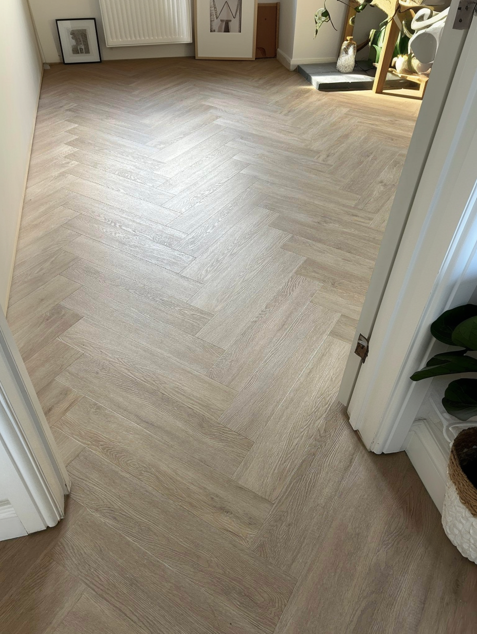 Lattia Piana Nude Oak Large Parquet Glue Down LVT Flooring