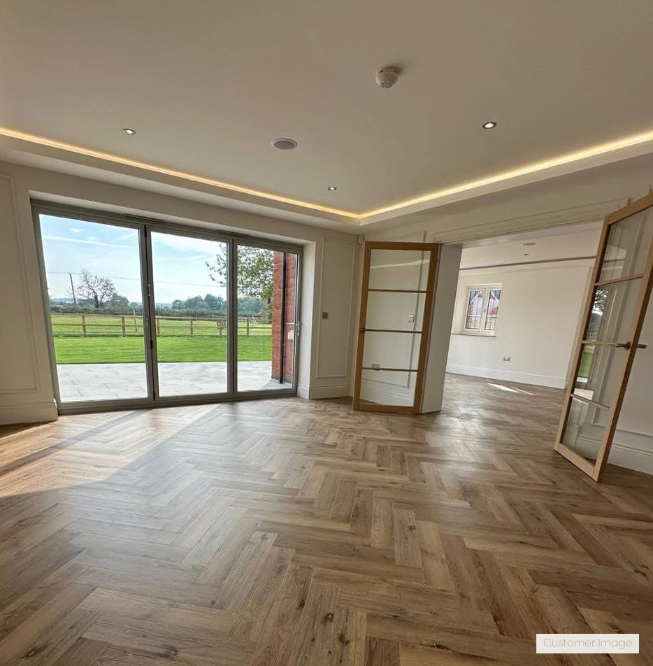 Lattia Vantaa Click Sunlit Birch Herringbone Click SPC Flooring - Flooring Monster