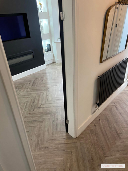 Lattia Vantaa Plaza Oak Herringbone Glue Down LVT Flooring - Flooring Monster