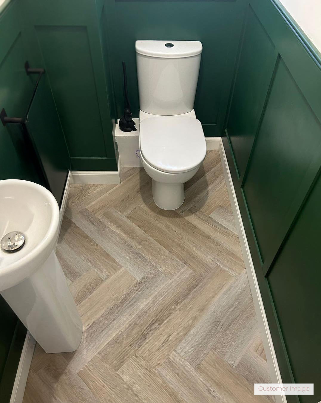 Lattia Vantaa Taupewood Oak Herringbone Glue Down LVT Flooring - Flooring Monster