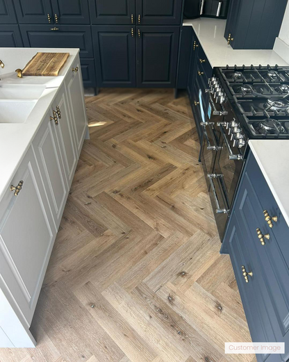 Lattia Vantaa Click Sunlit Birch Herringbone Click SPC Flooring - Flooring Monster