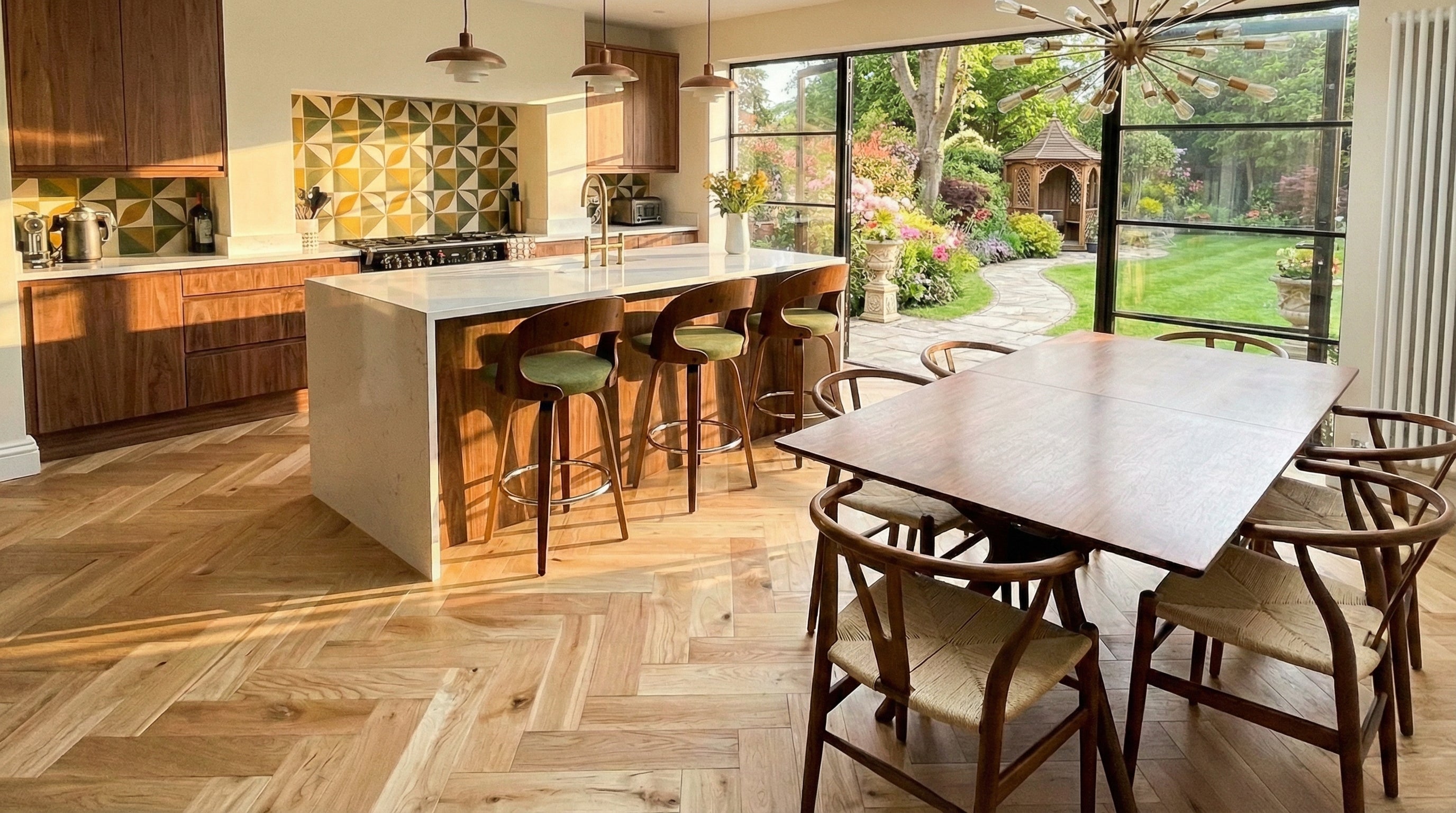 Medici Cremello Oak Herringbone Engineered Wood Flooring