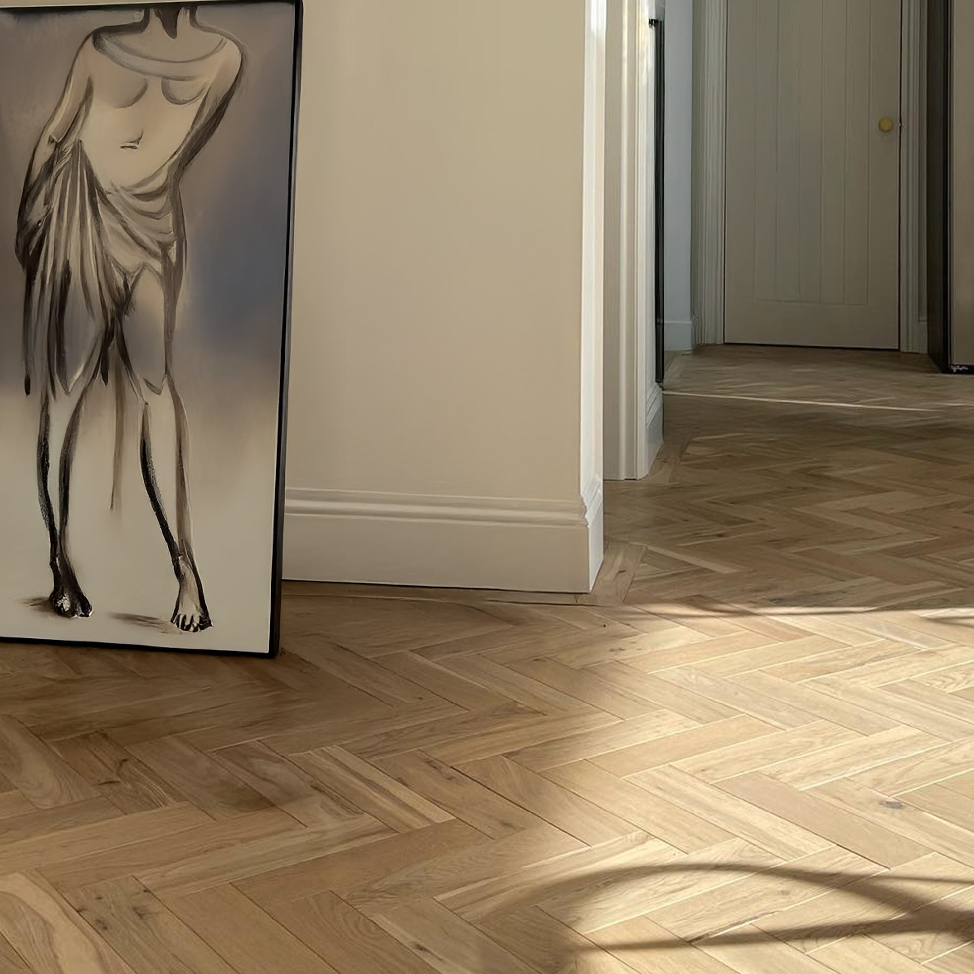 Medici Champagne Oak Herringbone Engineered Wood Flooring