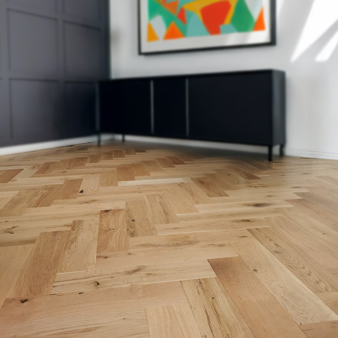 Medici Cremello Oak Herringbone Engineered Wood Flooring