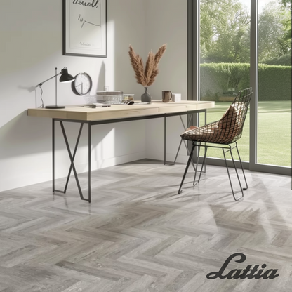 Lattia Vantaa Click Midnight Fog Herringbone Click SPC Flooring