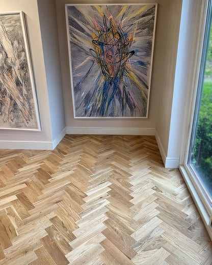 Medici Palomino Oak Herringbone Engineered Wood Flooring