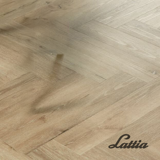 Lattia Vantaa Sunlit Birch Herringbone Glue Down LVT Flooring