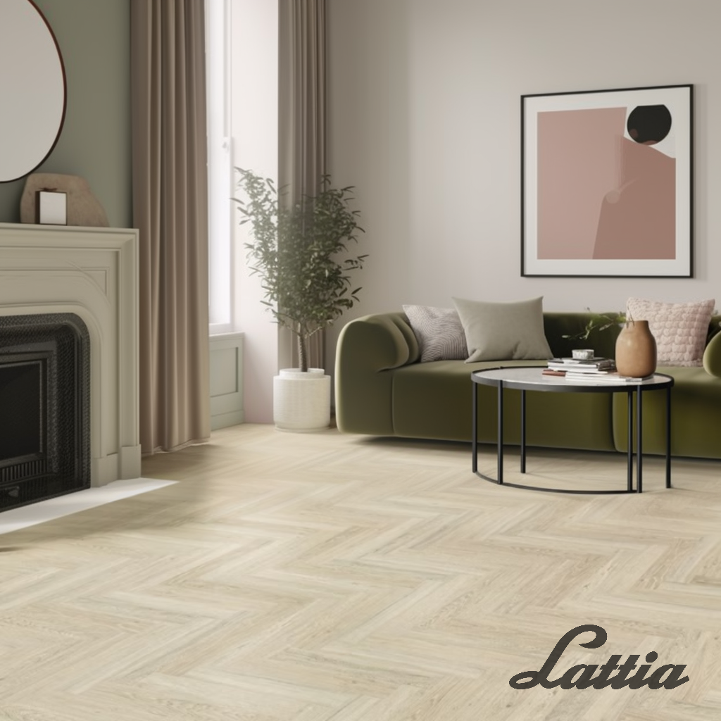 Lattia Vantaa Taupewood Oak Herringbone Glue Down LVT Flooring