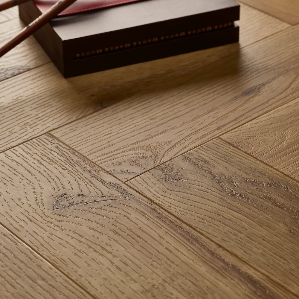 Textures Old English Oak TH02 Herringbone Glue Down LVT Flooring