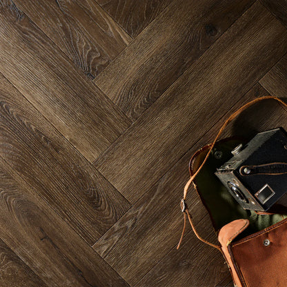 Textures Tudor Oak TH03 Herringbone Glue Down LVT Flooring