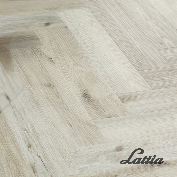 Lattia Vantaa Weimaraner Oak Herringbone Glue Down LVT Flooring