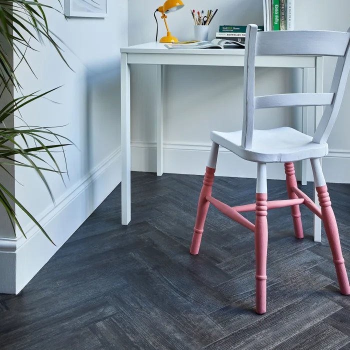 Amtico Spacia Blackened Spa Wood sp174 Large Parquet Glue Down LVT Flooring