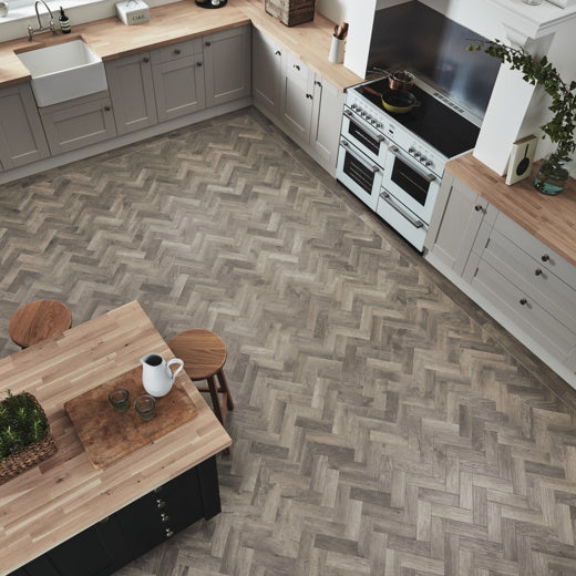 Karndean Art Select Storm Oak Parquet AP07 Parquet Glue Down LVT Flooring