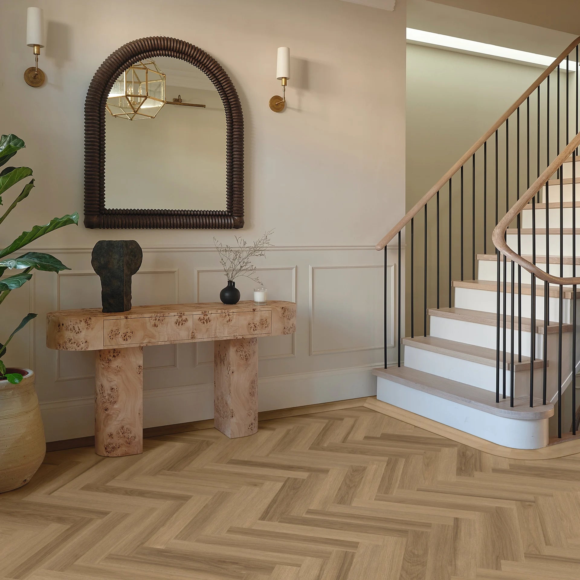 Karndean Palio Essenza Belluno Ash SM-PVP408 Herringbone Glue Down LVT Flooring