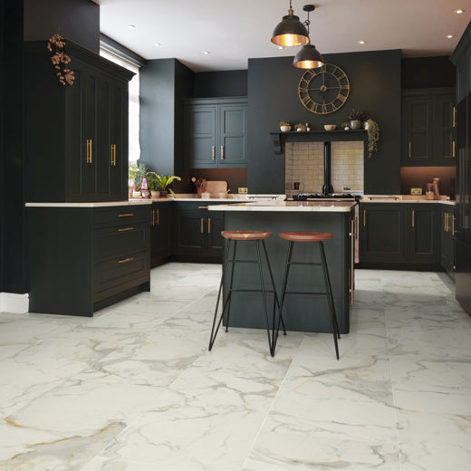 Karndean Art Select Calacatta d'Oro LM33 Stone Tile Glue Down LVT Flooring