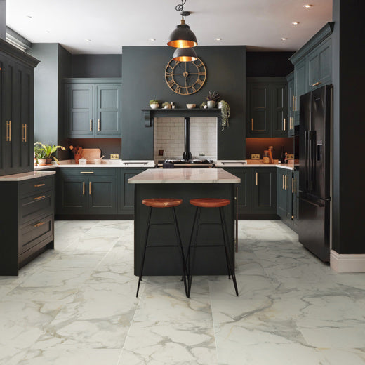 Karndean Art Select Calacatta d'Oro LM33 Stone Tile Glue Down LVT Flooring