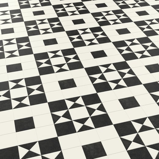 Karndean Heritage Collection Clifton CLIF-01 Geometric Tile Glue Down LVT Flooring