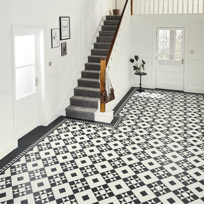 Karndean Heritage Collection Clifton CLIF-01 Geometric Tile Glue Down LVT Flooring