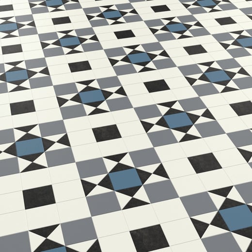 Karndean Heritage Collection Clifton CLIF-04 Geometric Tile Glue Down LVT Flooring