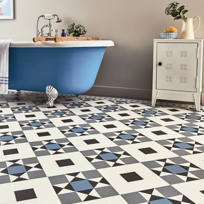 Karndean Heritage Collection Clifton CLIF-04 Geometric Tile Glue Down LVT Flooring