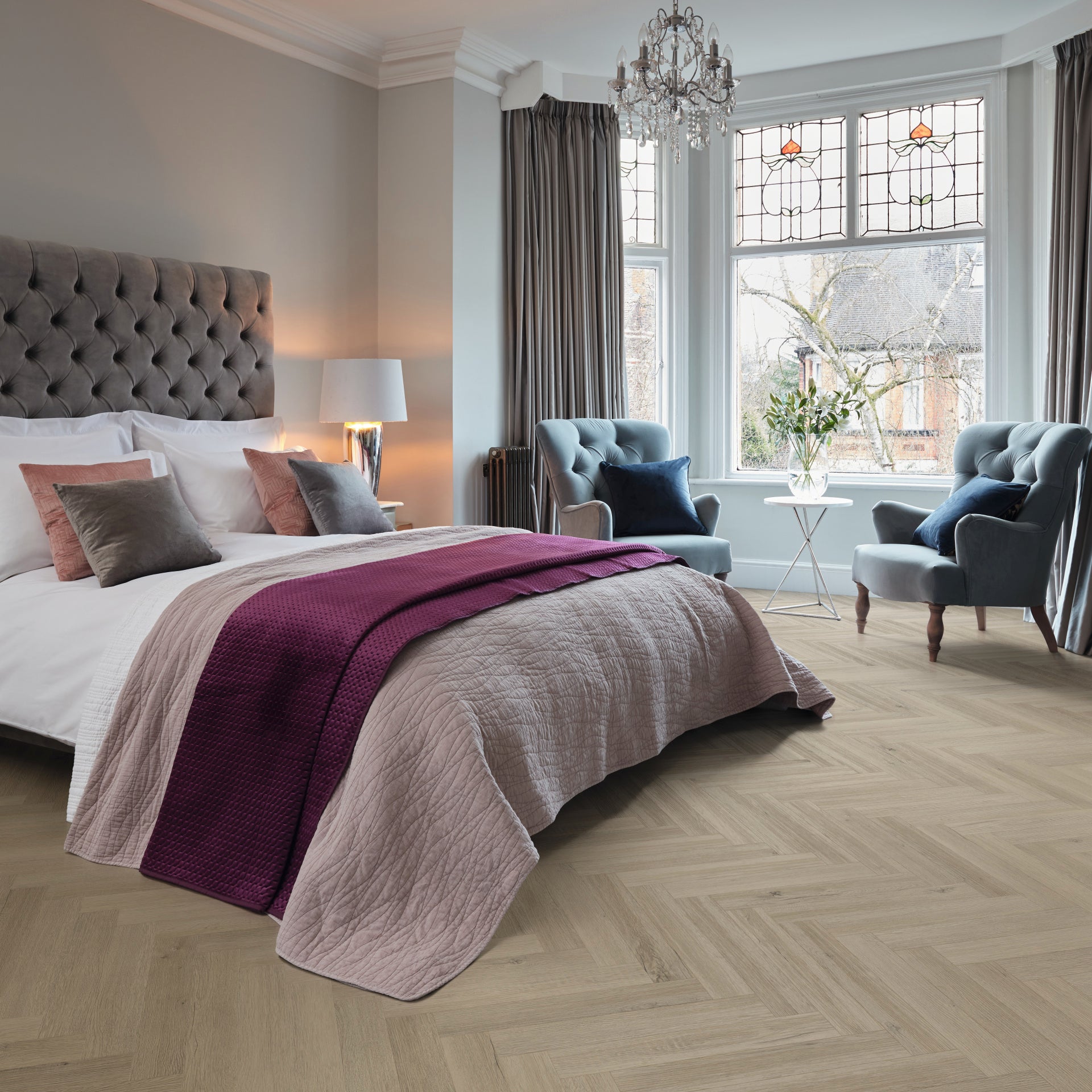 Karndean Palio Essenza Elba Oak SM-PVP410 Herringbone Glue Down LVT Flooring