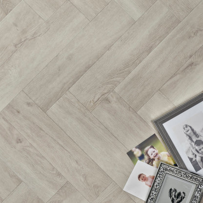 Elements Inspirations Herringbone White Ash EIH11 Glue Down LVT Vinyl Flooring