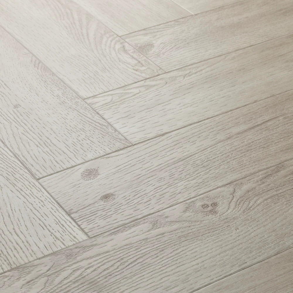 Elements Inspirations Herringbone White Ash EIH11 Glue Down LVT Vinyl Flooring