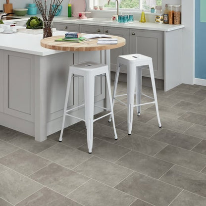 Karndean Knight Tile Grey Riven Slate ST16 Stone Tile Glue Down LVT Flooring