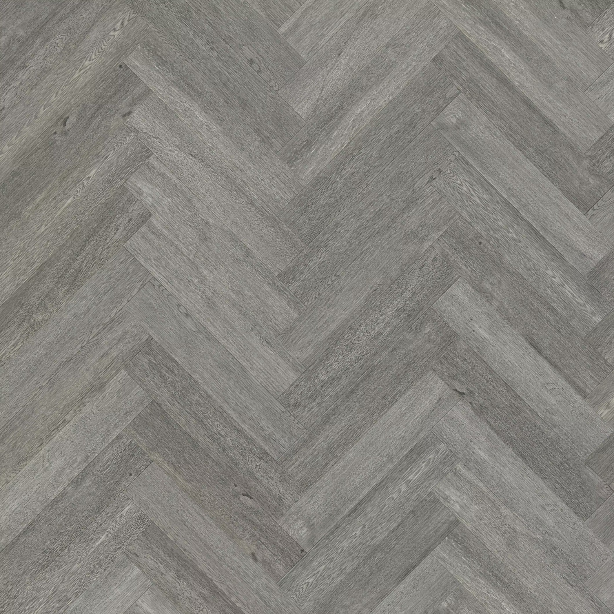 Nordikka Slate Grey Herringbone LVT Glue Down Flooring