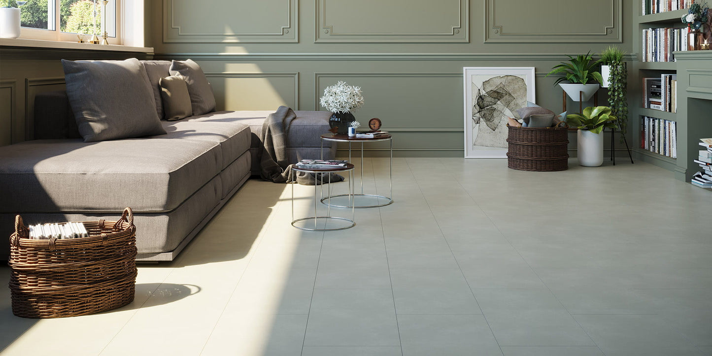 Invictus Maximus Concrete Crush - Smoke Glue Down LVT Flooring