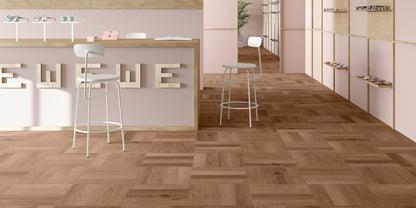 Invictus Maximus Highland Oak Herringbone - Chocolate Glue Down LVT Flooring