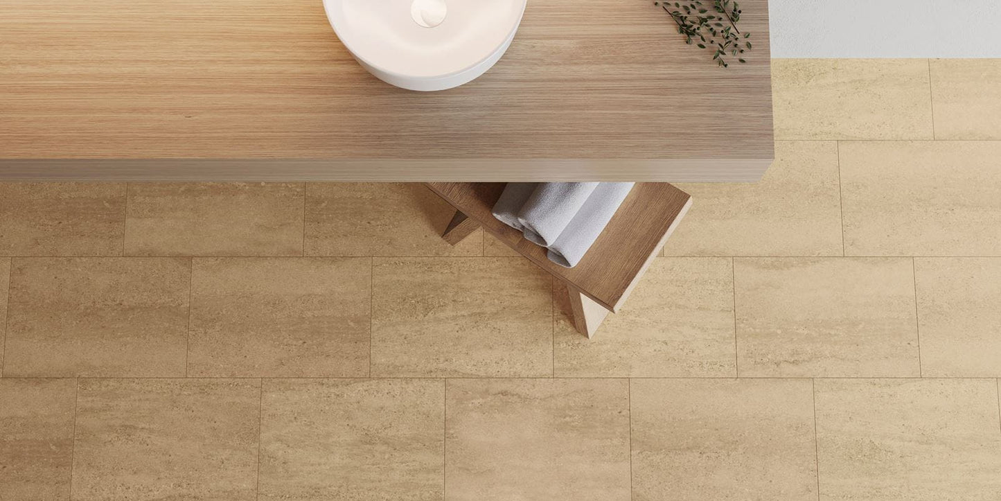 Invictus Maximus Tivoli Stone - Mocha Glue Down LVT Flooring