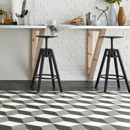 Karndean Kaleidoscope Cubix KAL03 Abstract Geometric Glue Down LVT Flooring