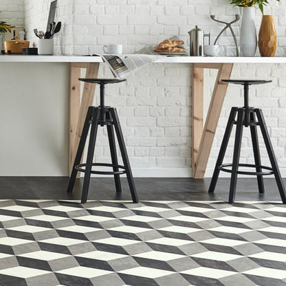 Karndean Kaleidoscope Cubix KAL03 Abstract Geometric Glue Down LVT Flooring