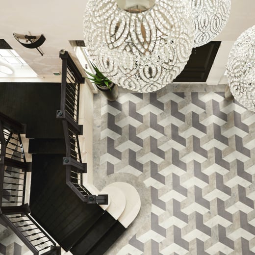 Karndean Kaleidoscope Pennon KAL04 Abstract Geometric Glue Down LVT Flooring