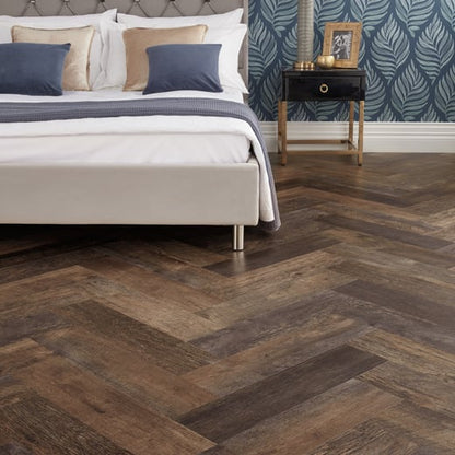 Karndean Van Gogh Salvaged Barnwood SM-VGW123T Herringbone Glue Down LVT Flooring