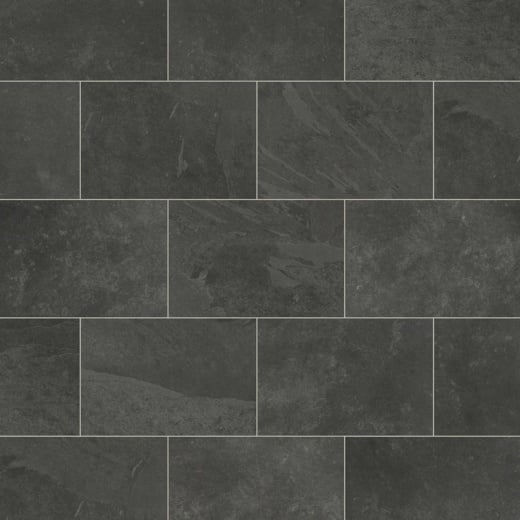 Karndean Knight Tile Black Riven Slate ST15 Stone Tile Glue Down LVT Flooring