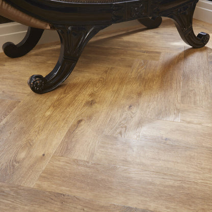 Lattia Metsä Artisan Oak Herringbone Glue Down LVT Flooring