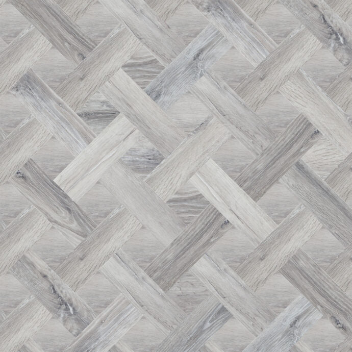 Lattia Metsä Ice Oak Basket Weave Glue Down LVT Flooring