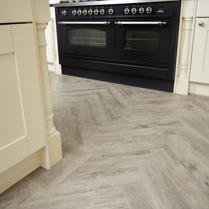 Lattia Metsä Light Fumed Oak Herringbone Glue Down LVT Flooring
