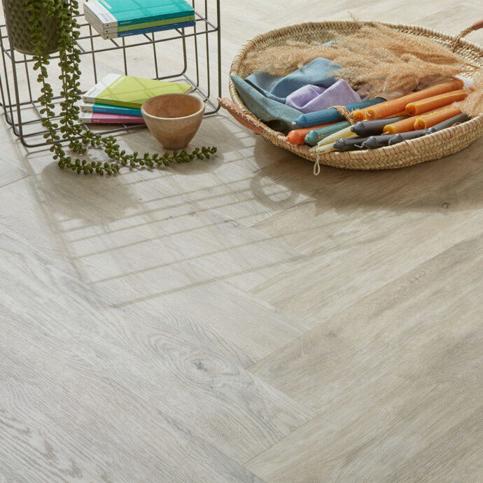 Lattia Metsä Soft Oak Herringbone Glue Down LVT Flooring