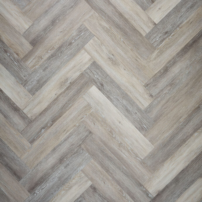 Lattia Oksa Drift Grey Herringbone Glue Down LVT Flooring