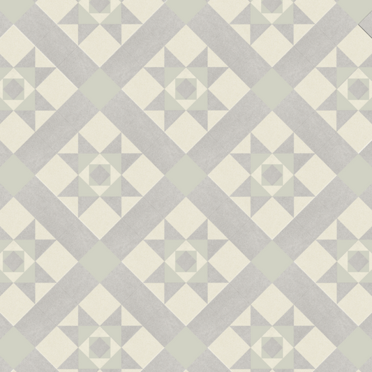 Lattia Talo Satama - Cream, Greystone, Pale Green Glue Down LVT Flooring