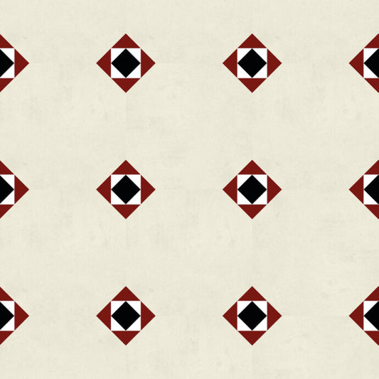 Lattia Talo Tähti - Cream, Terracotta, Black, White Glue Down LVT Flooring