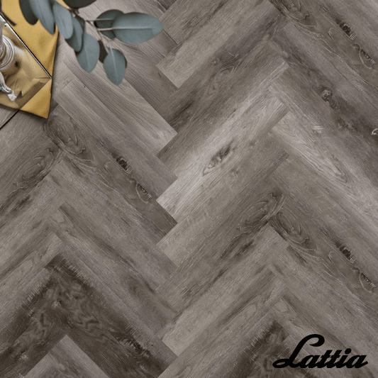 Lattia Vantaa Click Midnight Fog Herringbone Click SPC Flooring