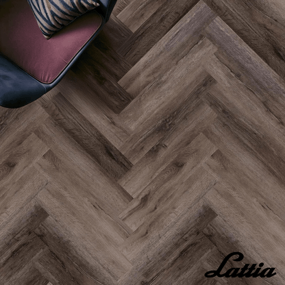 Lattia Vantaa Click Walnut Onyx Herringbone Click SPC Flooring