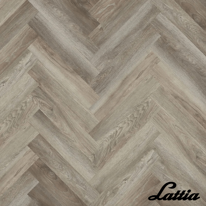 Lattia Vantaa Taupewood Oak Herringbone Gluedown LVT Flooring