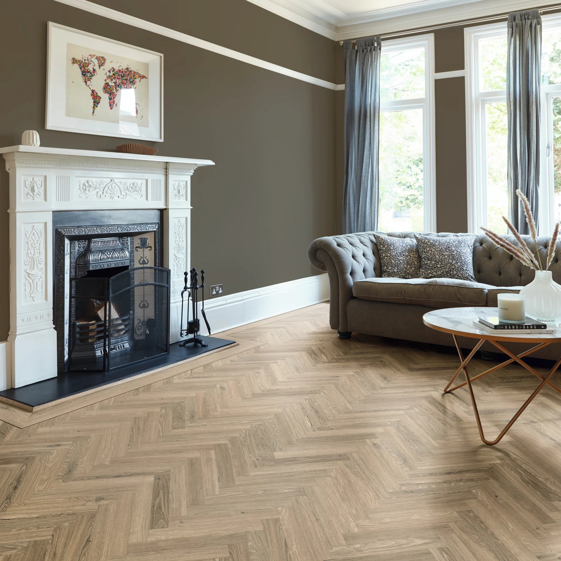 Karndean Palio Essenza Ravenna Oak SM-PVP403 Herringbone Glue Down LVT Flooring