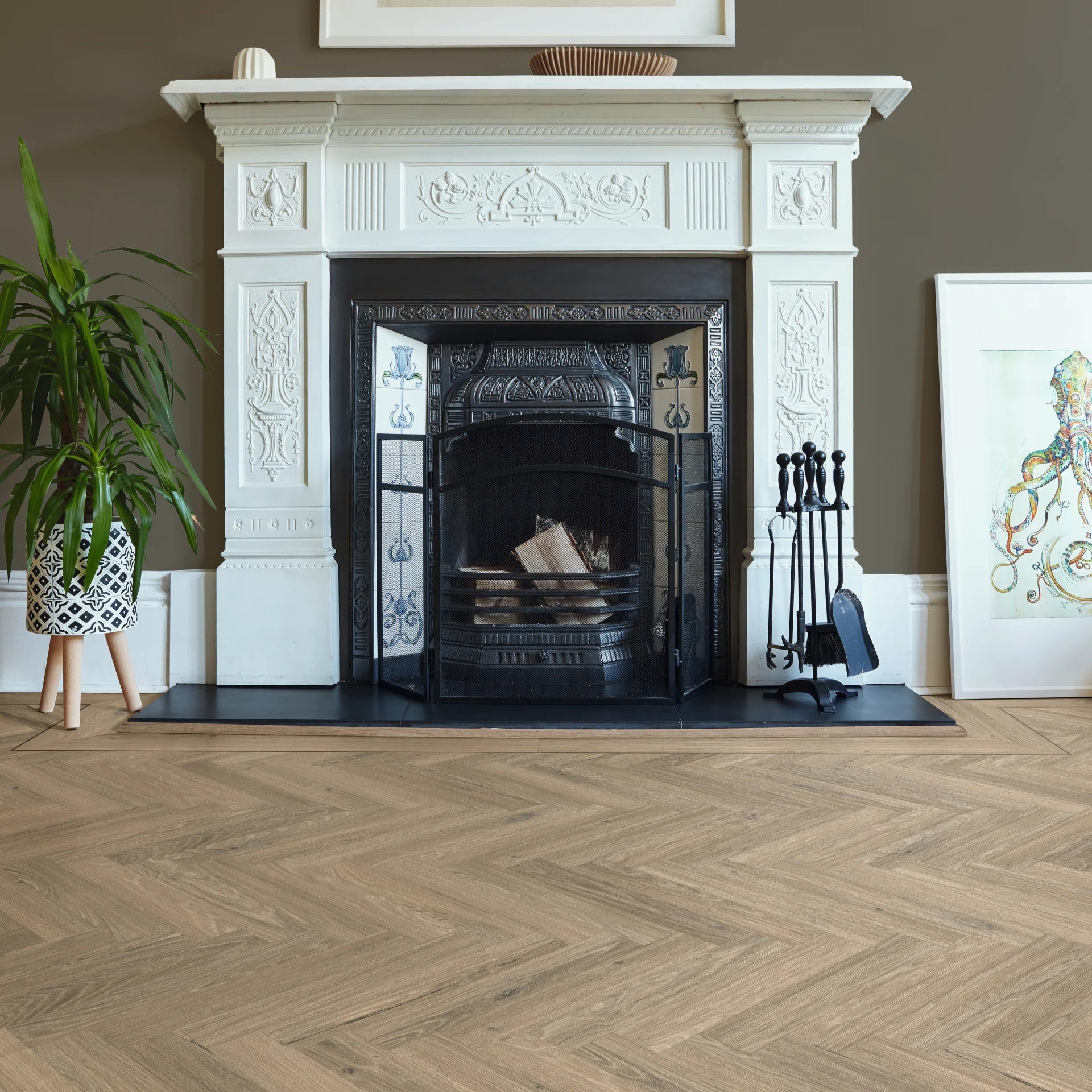 Karndean Palio Essenza Ravenna Oak SM-PVP403 Herringbone Glue Down LVT Flooring